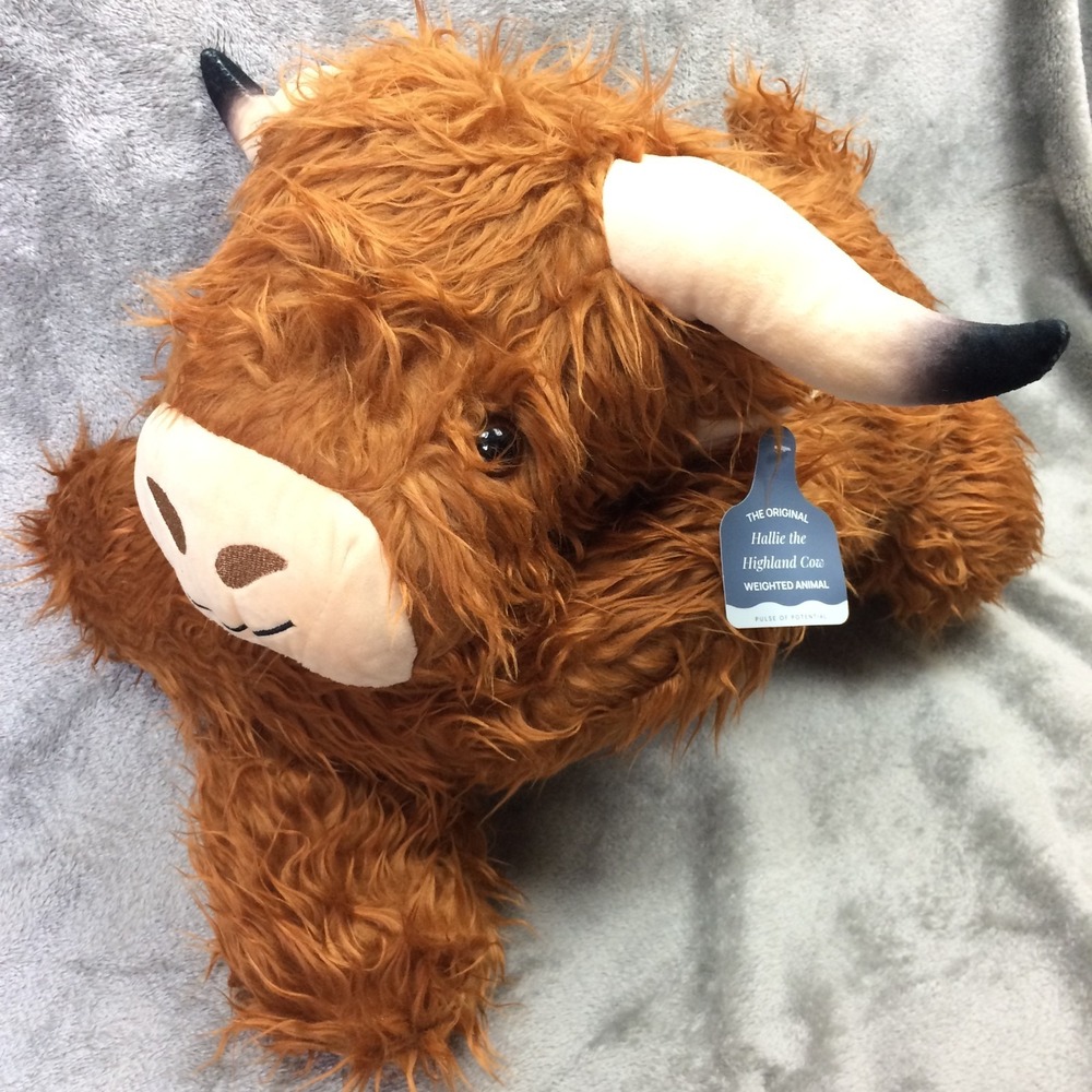 Pulse of Potential Hallie The Highland Cow Weighted Plush For Anxiety Relief NWT